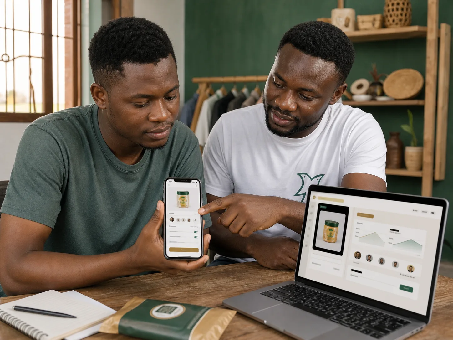 Un vendeur camerounais accompagné pour préparer la campagne de son produit