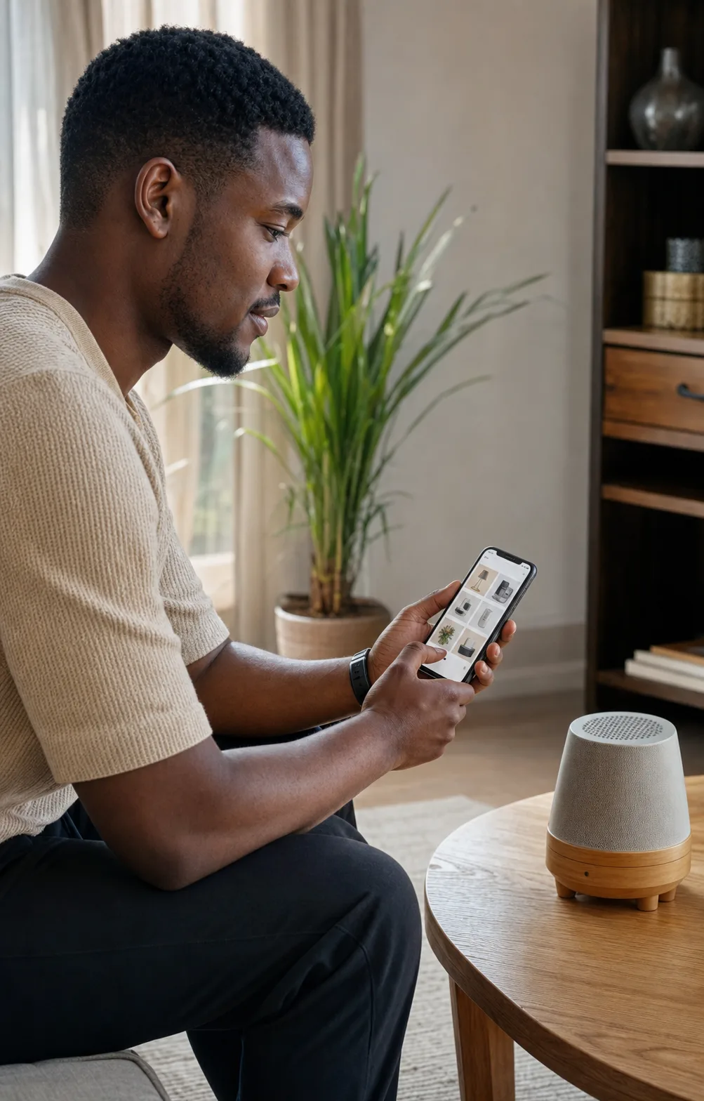 Un client camerounais découvre des produits et commande depuis son téléphone