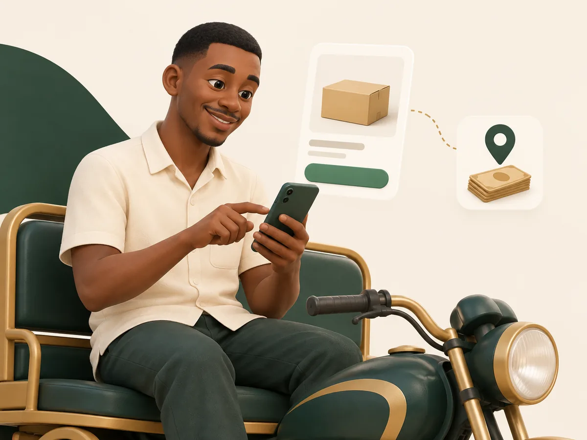 A customer orders from their phone
