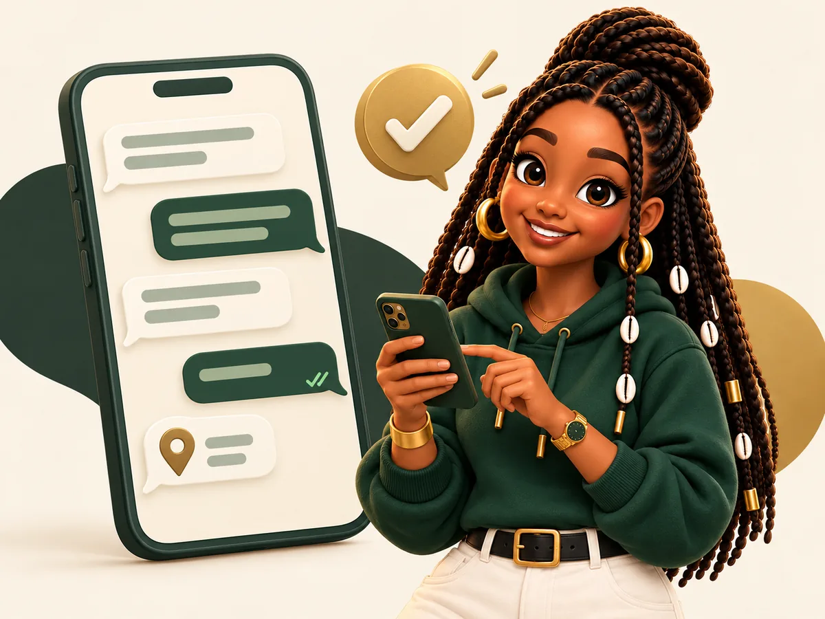 Kori confirme une commande avec un client par messagerie